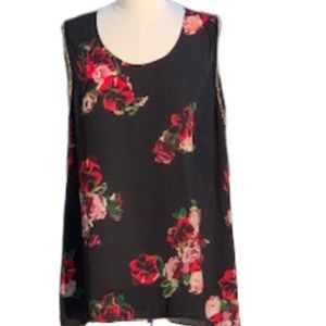 Forever 21 Plus High Low Rose Top with Chain Link